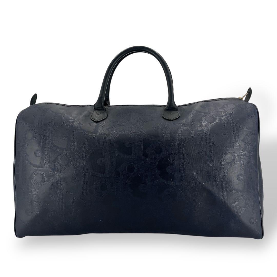 オールド　ディオール　ボストンバッグ　旅行カバン　トロッター　PVCレザー　紺