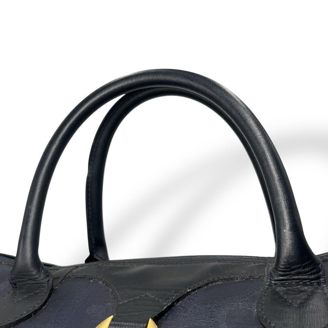 オールド　ディオール　ボストンバッグ　旅行カバン　トロッター　PVCレザー　紺