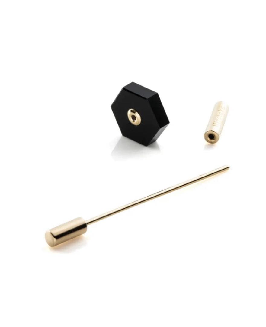 美品　hirotaka ヒロタカ　ショートスピア　ピアス / オニキス　k10