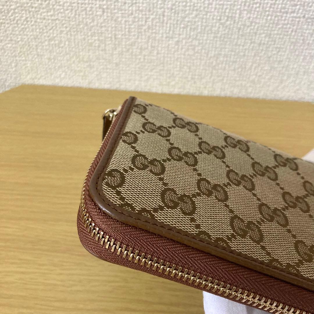 【未使用】GUCCI GGキャンパス　長財布 ベージュ/ブラウン