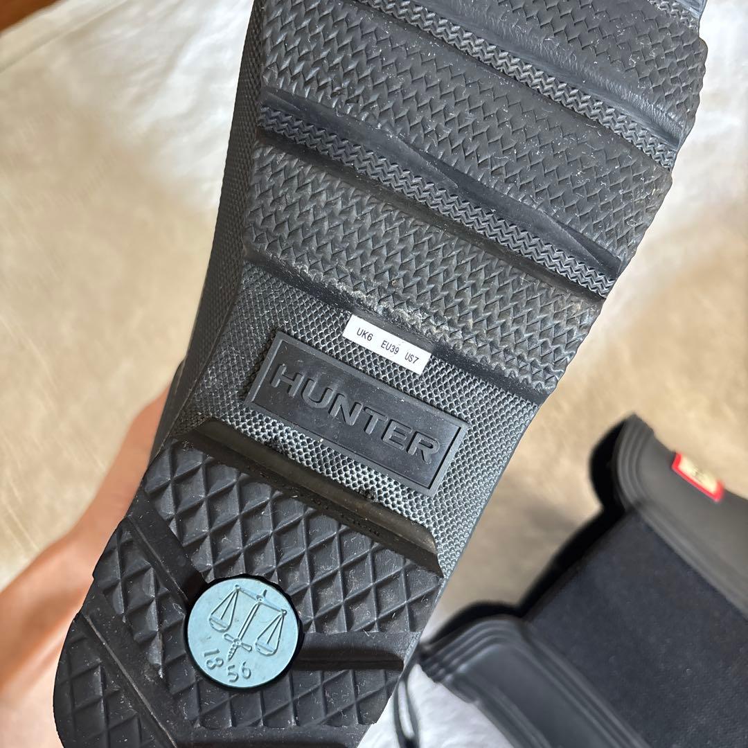 HUNTER ブラックショートレインブーツ UK5