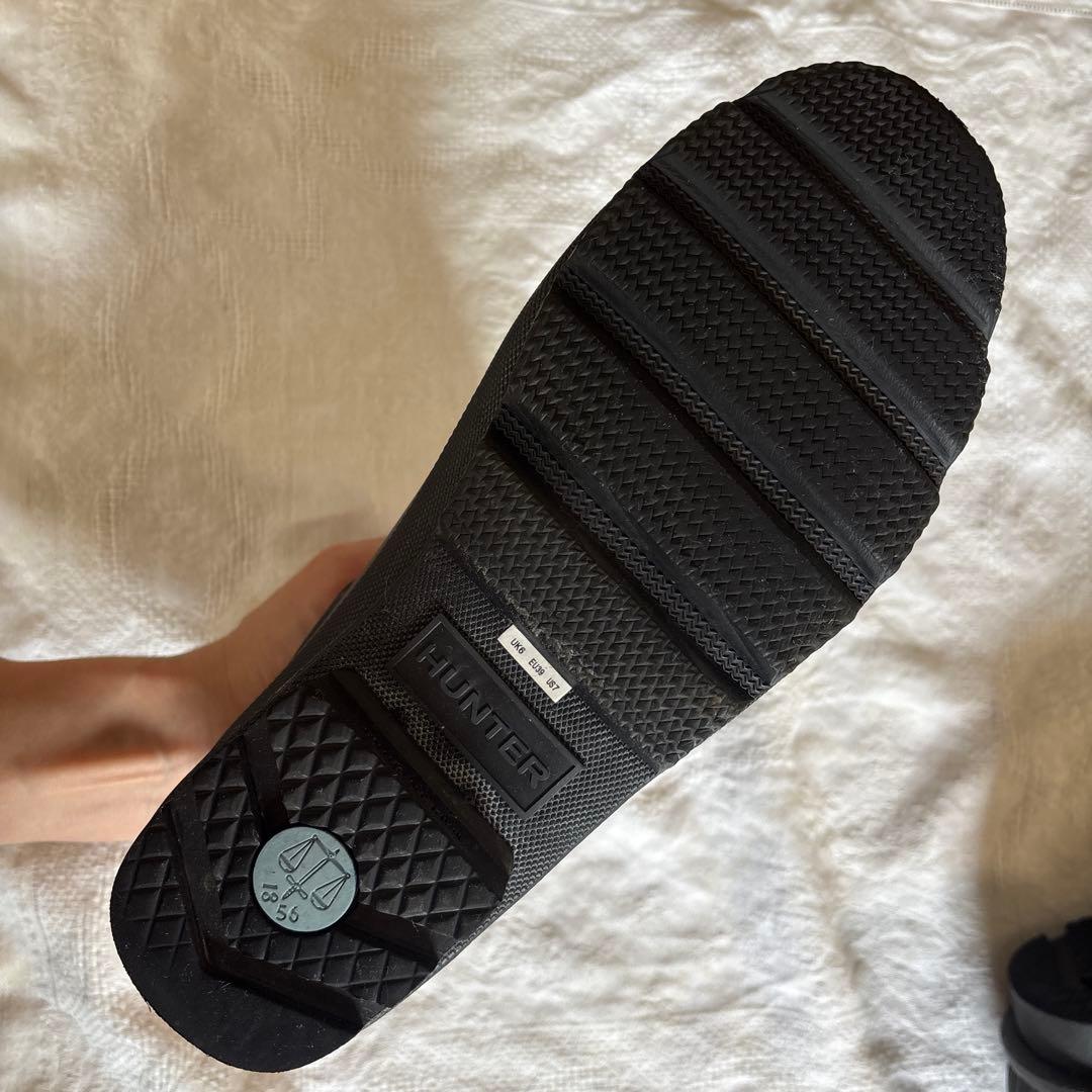 HUNTER ブラックショートレインブーツ UK5