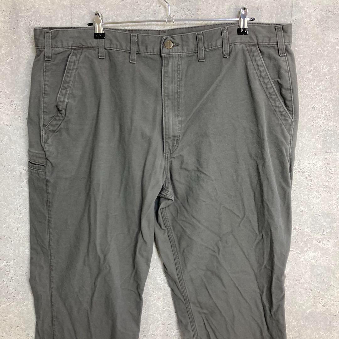 ３枚カーハート　グレー　ワークパンツ　ビックサイズ　古着　W44 L34