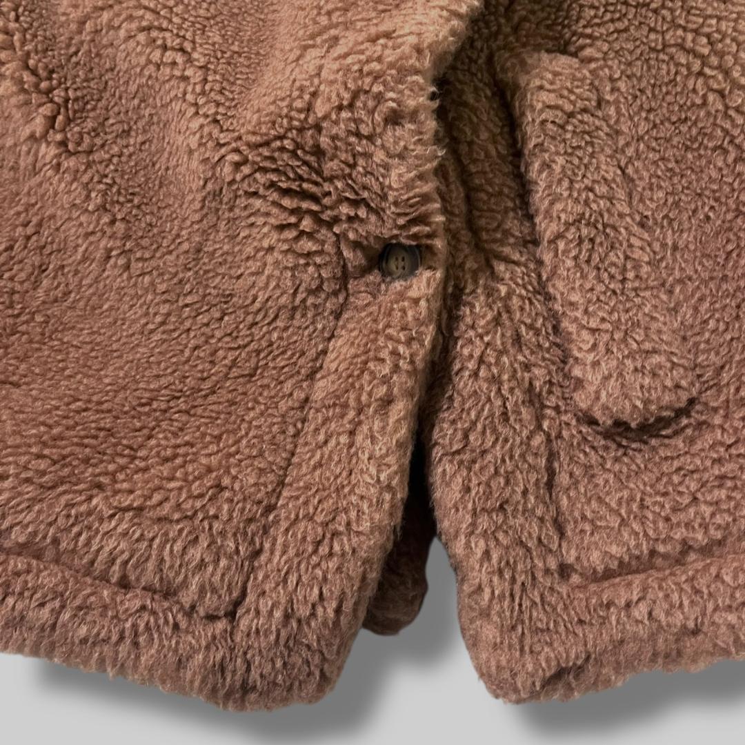 美品 マックスマーラ テディベア キャメル ボア ライダース ショート ポンチョ