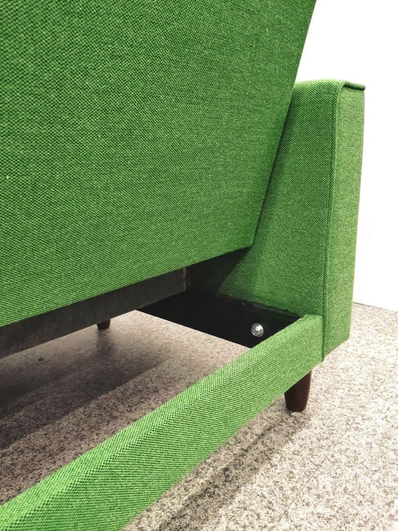 展示アウトレット カリモク60 スリーピングソファ タープグリーン ソファベッド