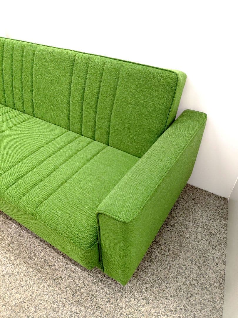 展示アウトレット カリモク60 スリーピングソファ タープグリーン ソファベッド