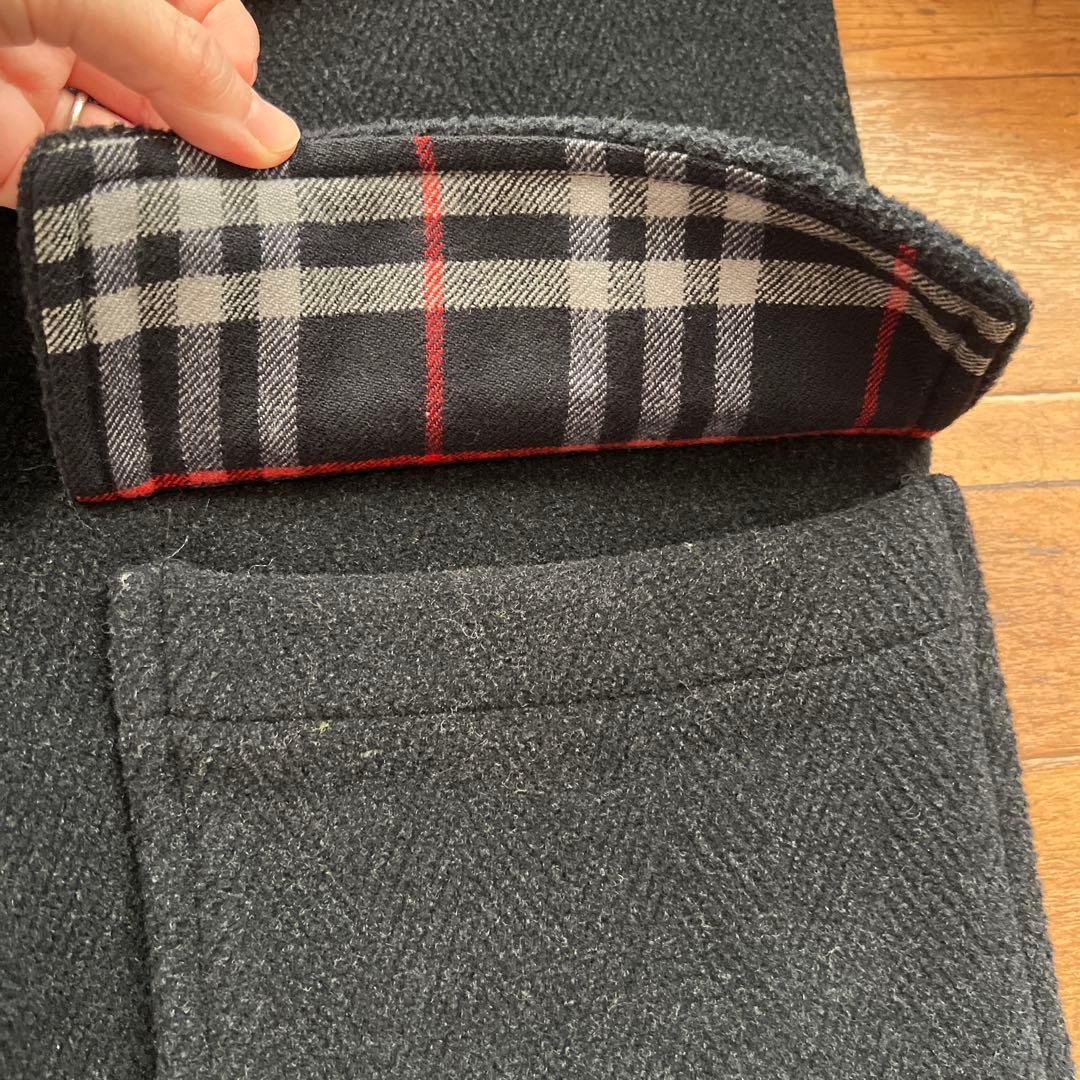 Burberry's ブラック ダッフルコート XL チェック