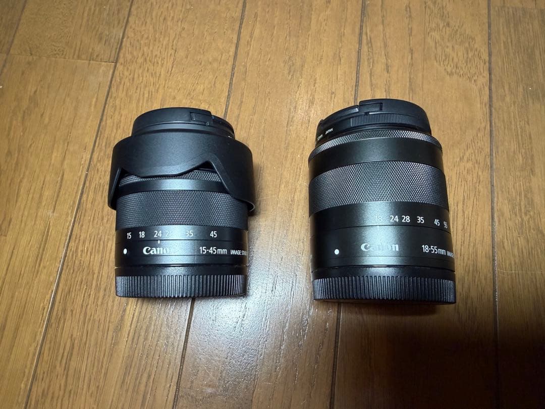 値下げ！Canon EOS Kiss M2 レンズ2本　バッテリー2個純正カバ