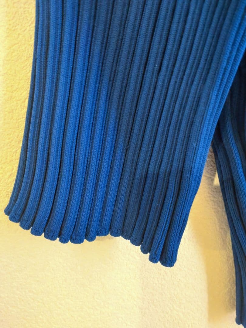 CFCL ブルー リブ編み カーディガン