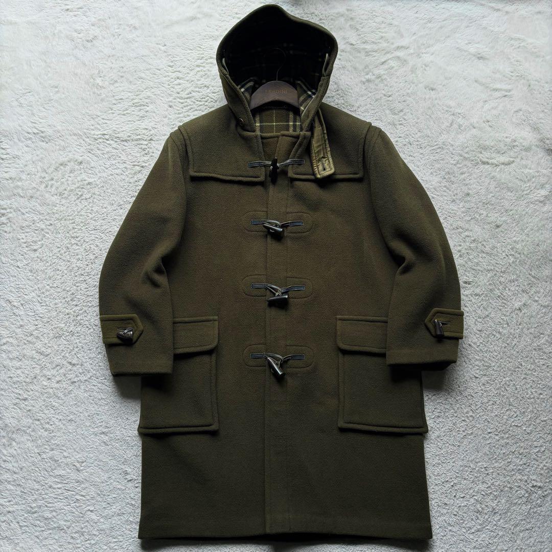 激レアカラー✨バーバリーロンドン ダッフルコート チェック柄 カーキ L 英国製