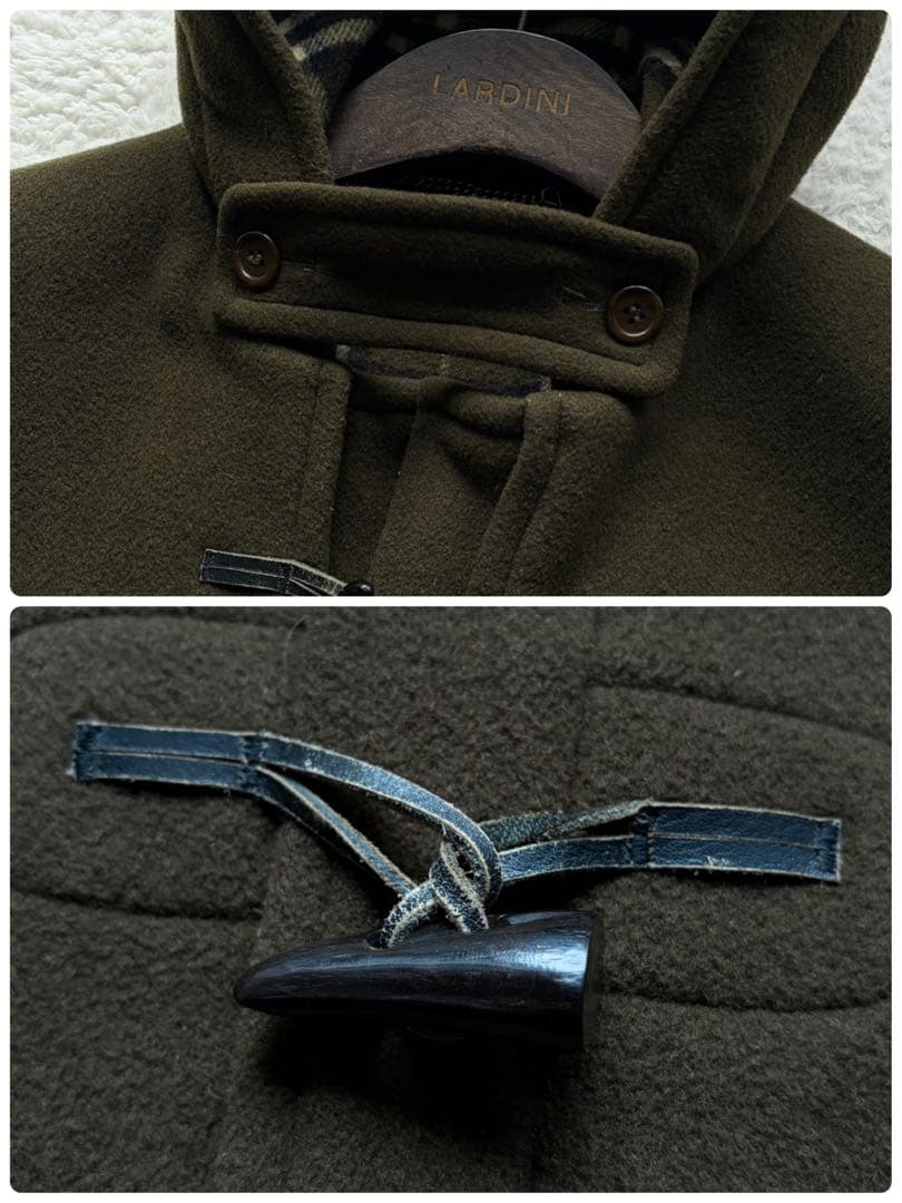 激レアカラー✨バーバリーロンドン ダッフルコート チェック柄 カーキ L 英国製