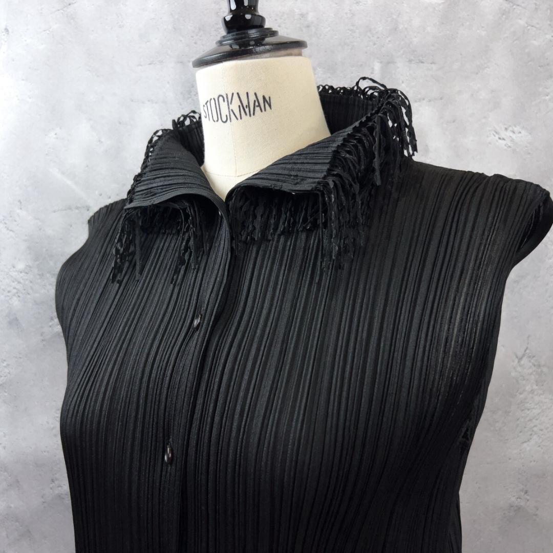 う*さ様 イッセイミヤケ プリーツプリーズ フリンジ チュニック ブラウス 3