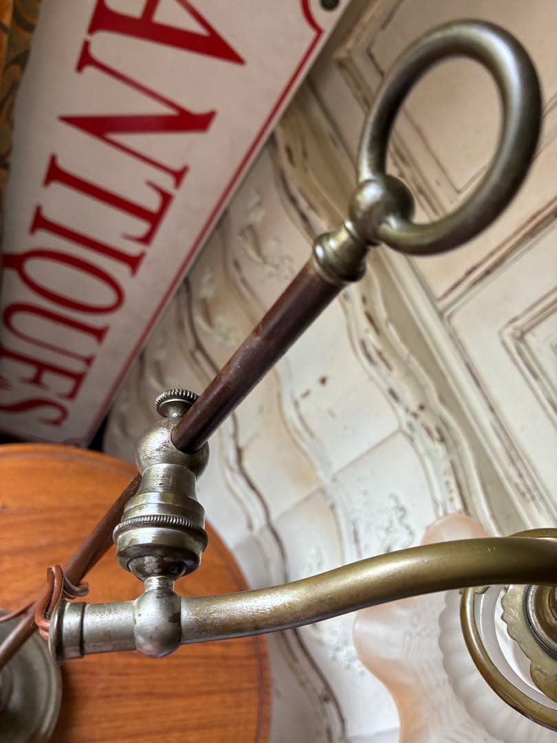 フランス　アンティーク　デスク　ランプ D ベッドサイド　卓上　真鍮　ランプ