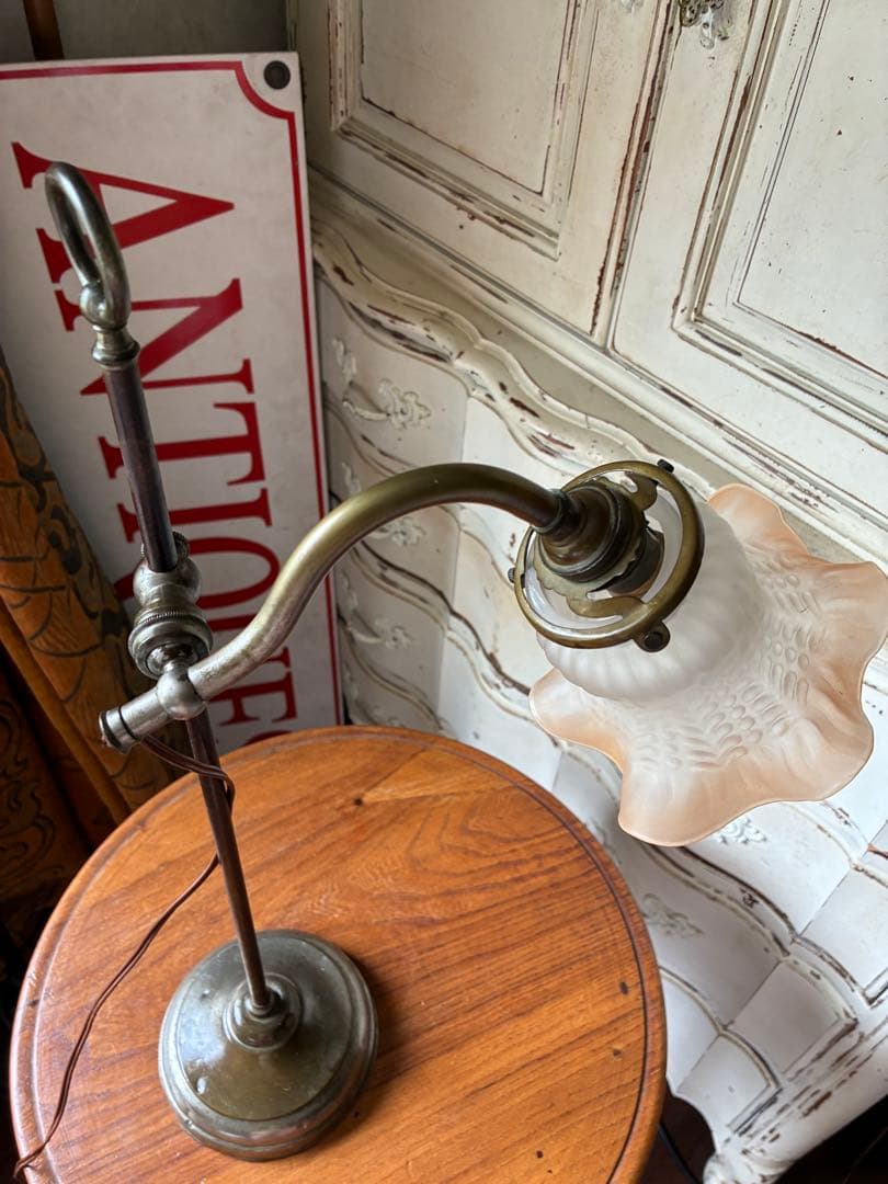 フランス　アンティーク　デスク　ランプ D ベッドサイド　卓上　真鍮　ランプ