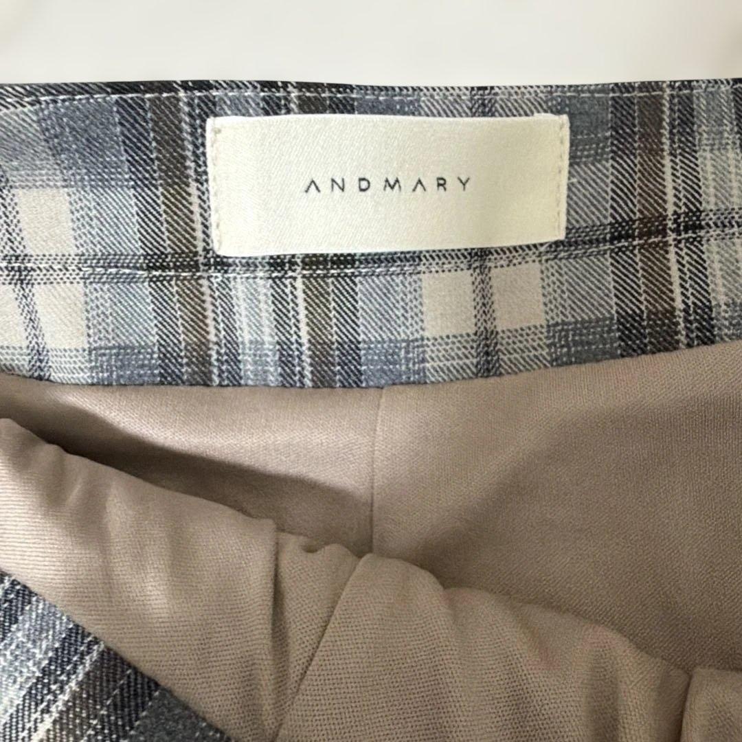 ANDMARY チェック柄 プリーツスカート Mサイズ