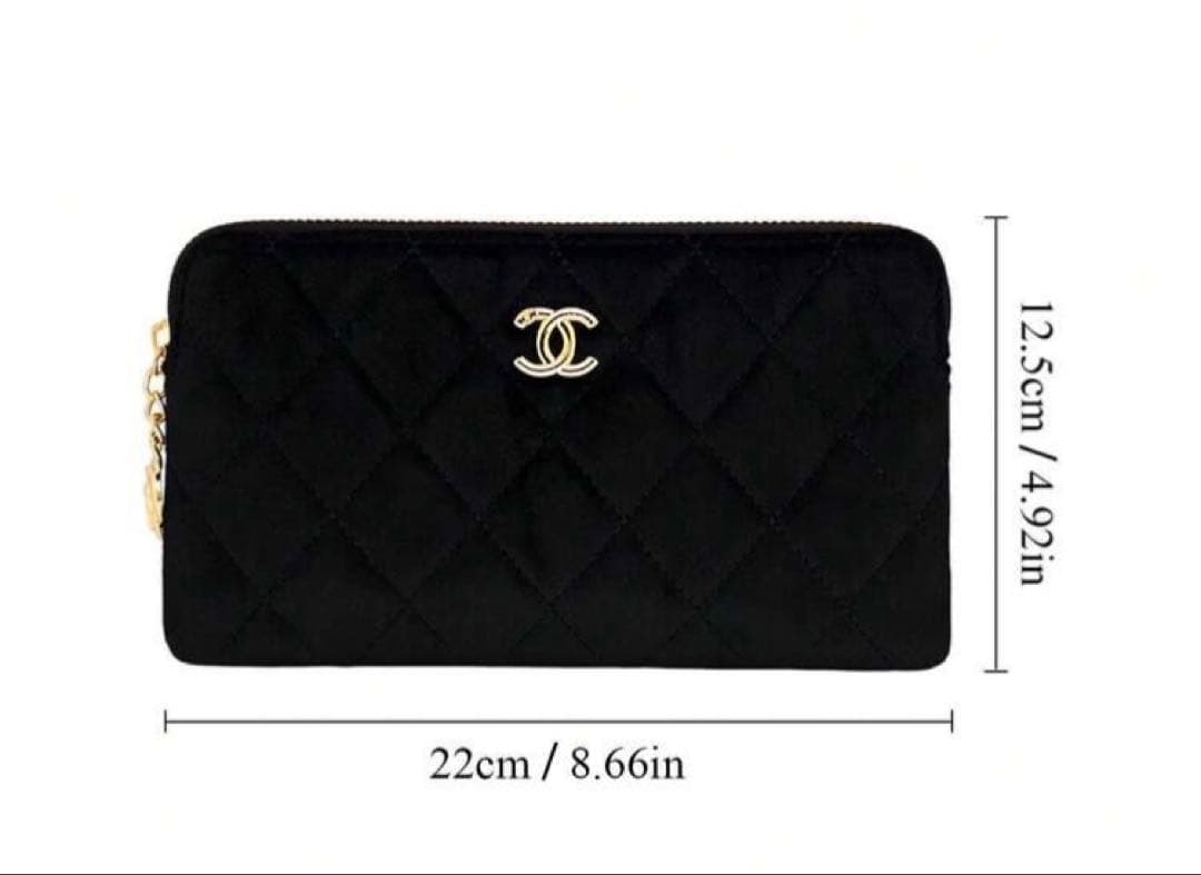 CHANEL ブラック ベルベット 財布ノベルティ