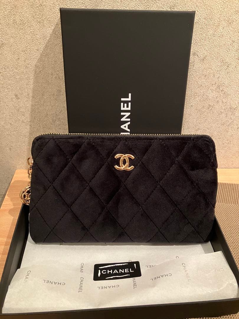 CHANEL ブラック ベルベット 財布ノベルティ
