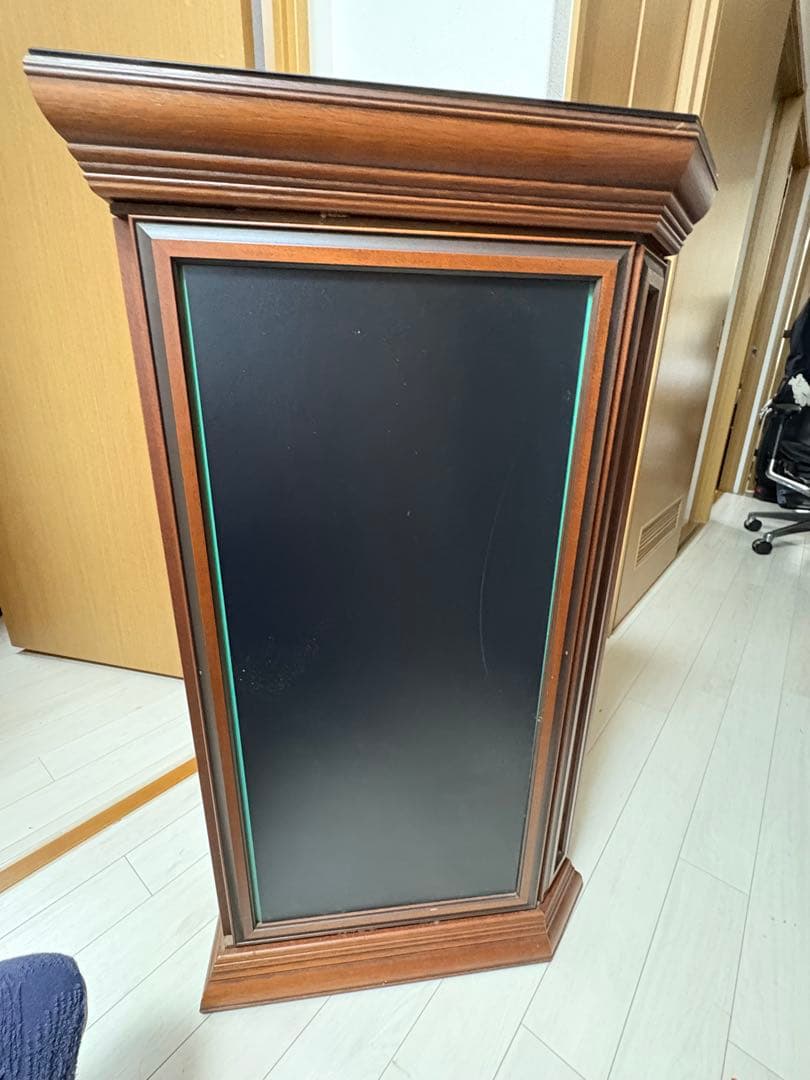 アンティーク　コーナーキャビネット　ガラス　ミラー