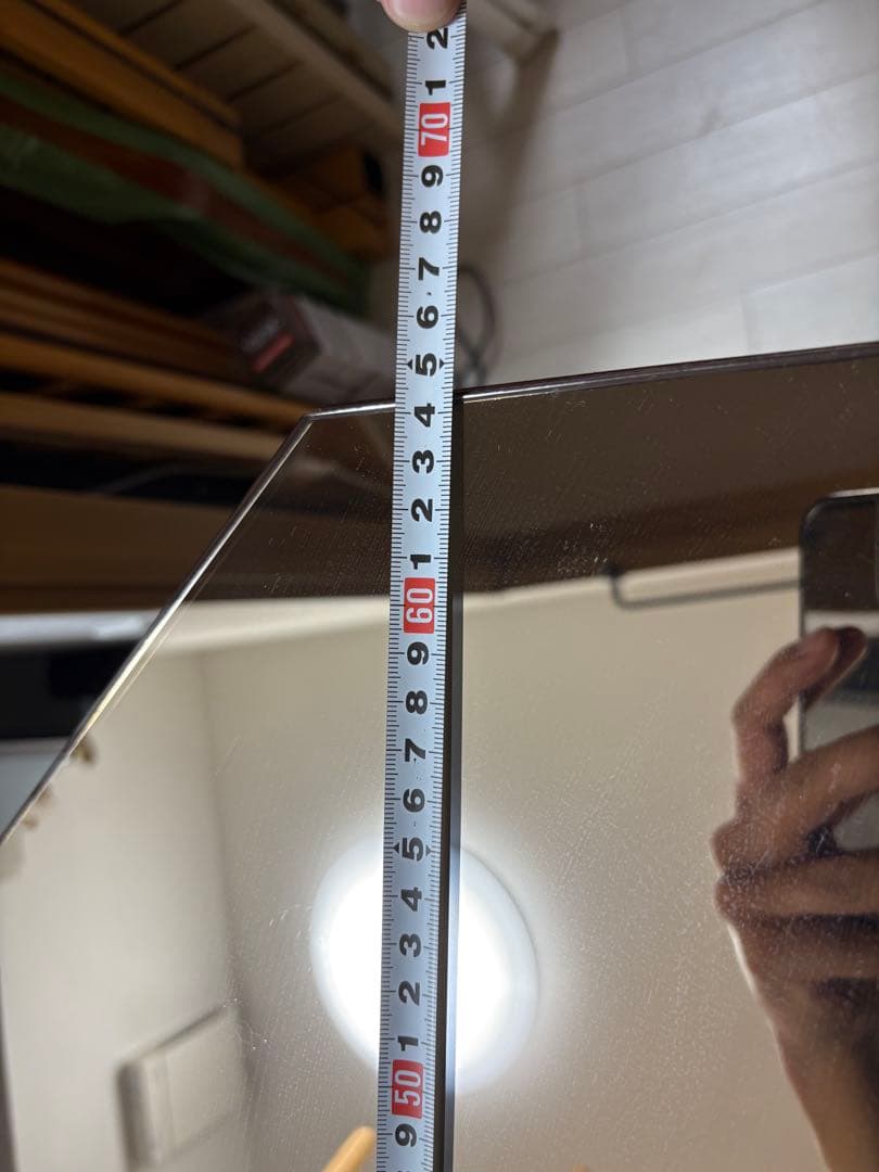 アンティーク　コーナーキャビネット　ガラス　ミラー