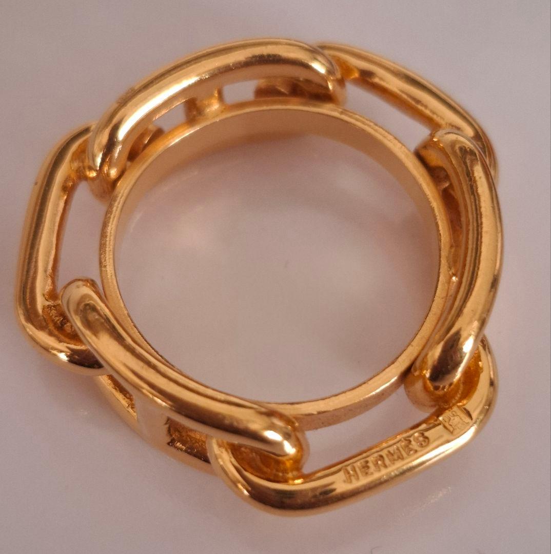 HERMES シェーヌダンクル スカーフリング ゴールド アクセサリー エルメス