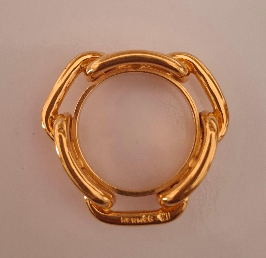 HERMES シェーヌダンクル スカーフリング ゴールド アクセサリー エルメス