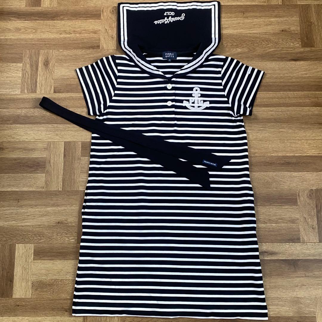 美品♡パーリーゲイツ♡ワンピース♡ボーダー♡ネイビー♡ホワイト♡マリン♡S