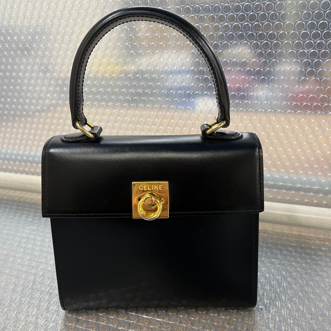 ⭐*️様 美品 CELINE ブラックレザー ハンドバッグ　現状品