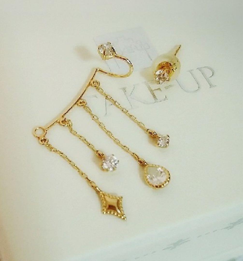 テイクアップ エレガント ゴールド チェーンピアス