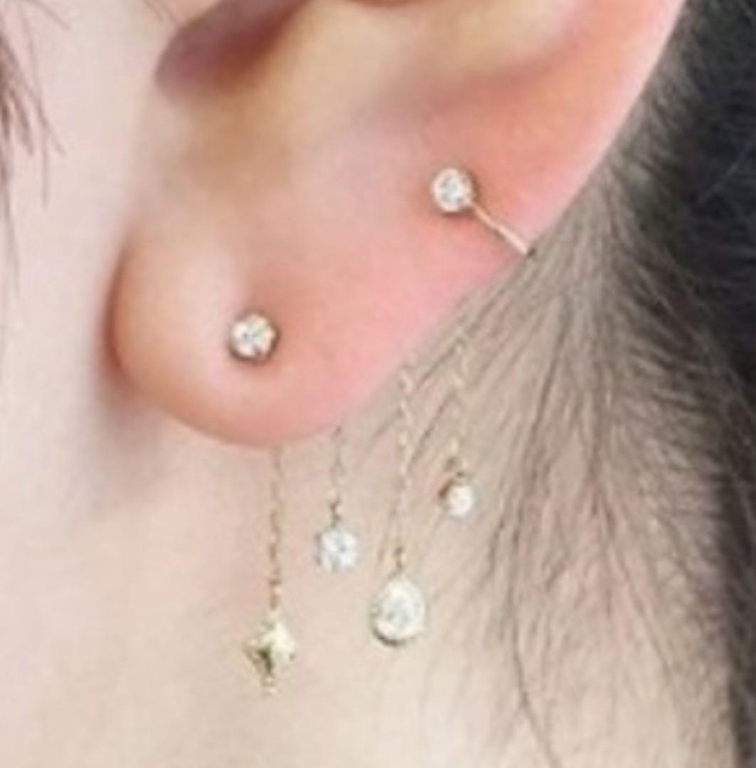 テイクアップ エレガント ゴールド チェーンピアス