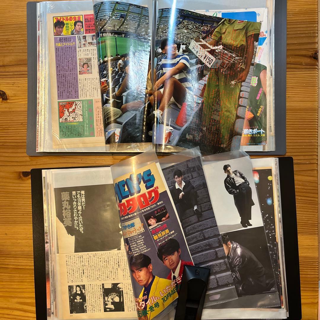 シブガキ隊　雑誌切り抜き　ファイル2冊　大量　超レアポスター他2枚付き！