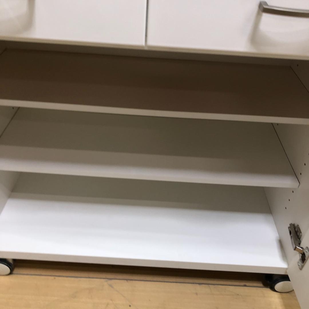 送料無料 ニトリ キッチンカウンター 幅120 ホワイト 鏡面仕上げ 88240