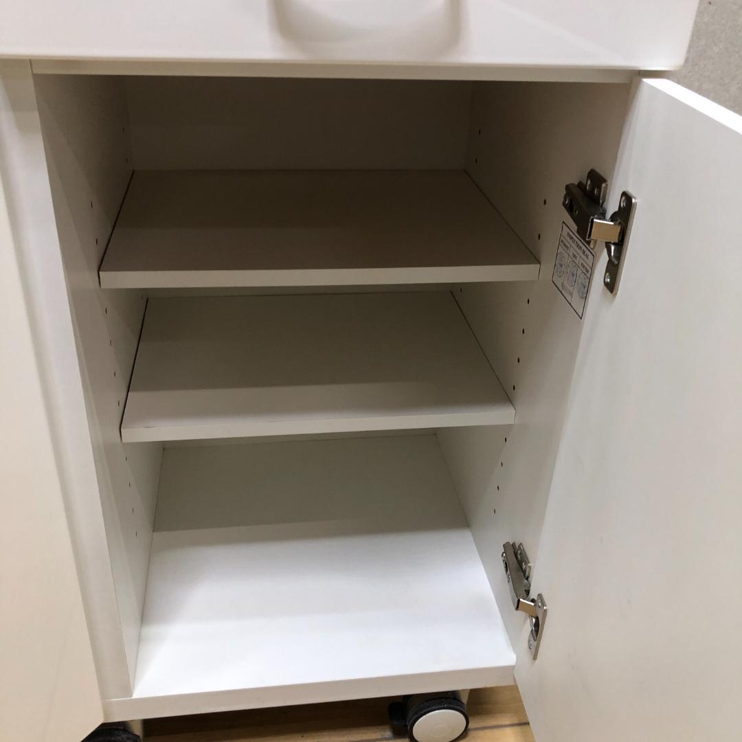 送料無料 ニトリ キッチンカウンター 幅120 ホワイト 鏡面仕上げ 88240