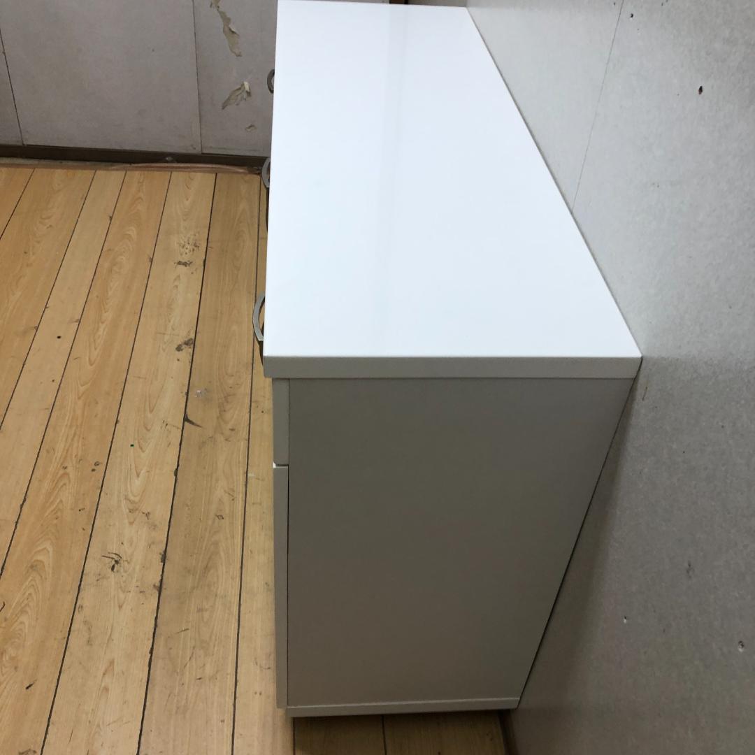 送料無料 ニトリ キッチンカウンター 幅120 ホワイト 鏡面仕上げ 88240