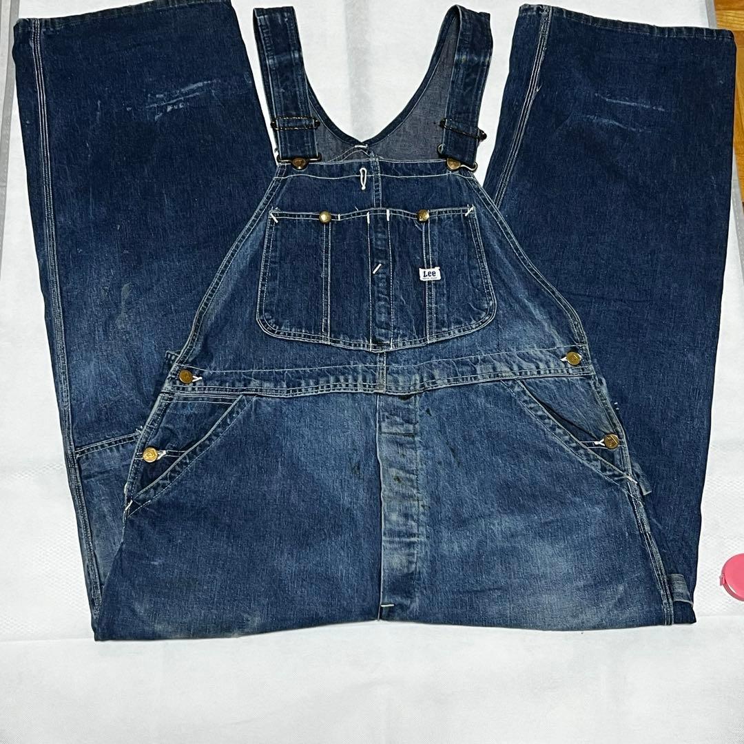 50s Lee 91sb ロングL ジェルトデニム オーバーオール 濃紺