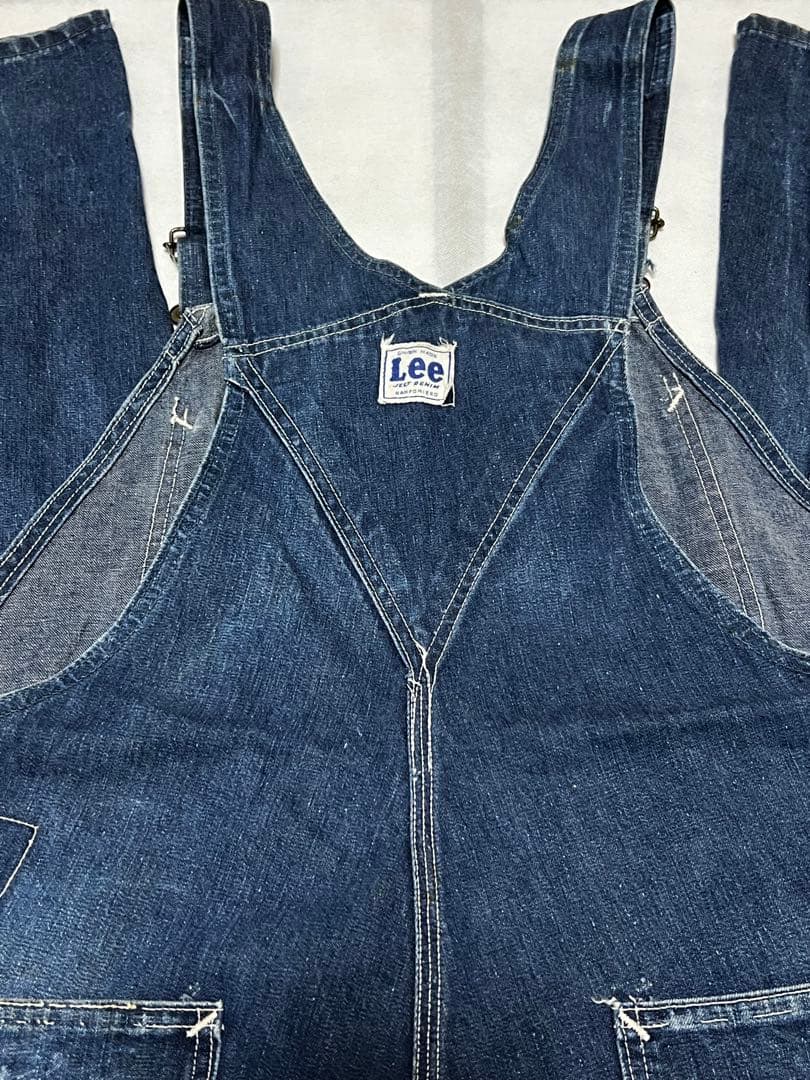 50s Lee 91sb ロングL ジェルトデニム オーバーオール 濃紺