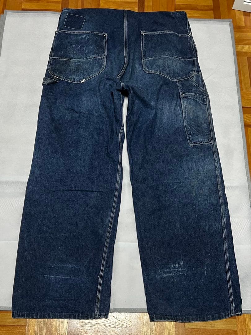 50s Lee 91sb ロングL ジェルトデニム オーバーオール 濃紺