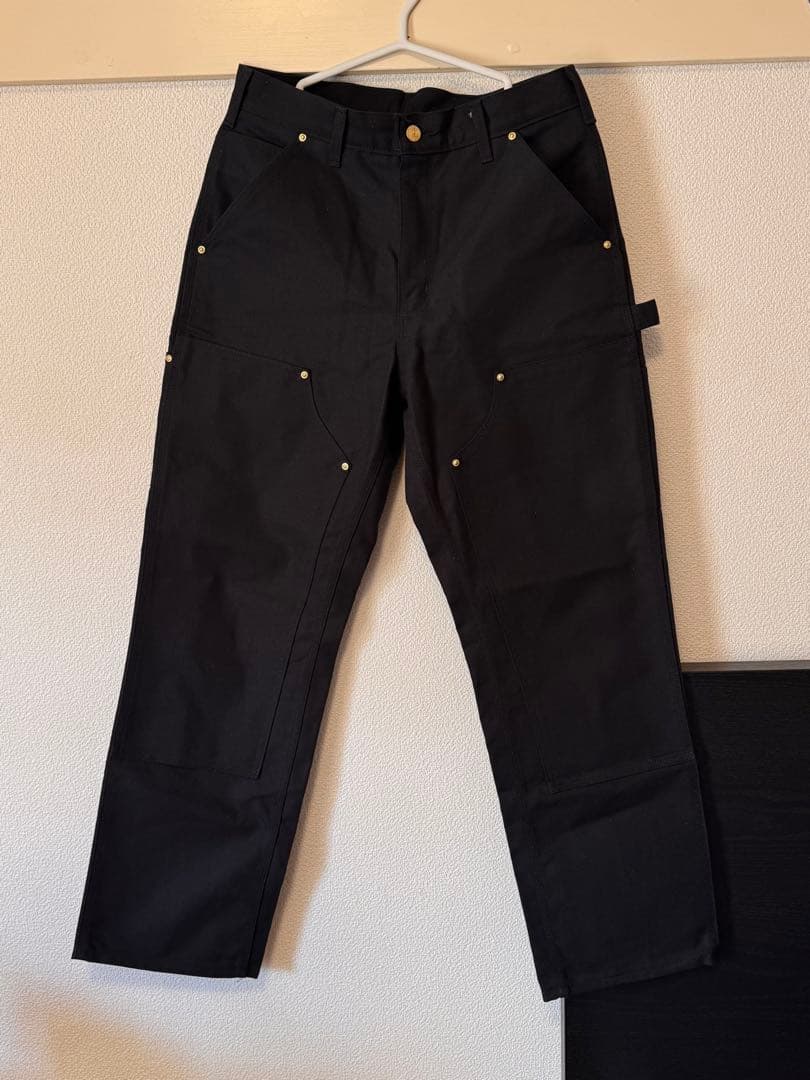 USA製　Carhartt B01-BLK ダブルニー 30x30