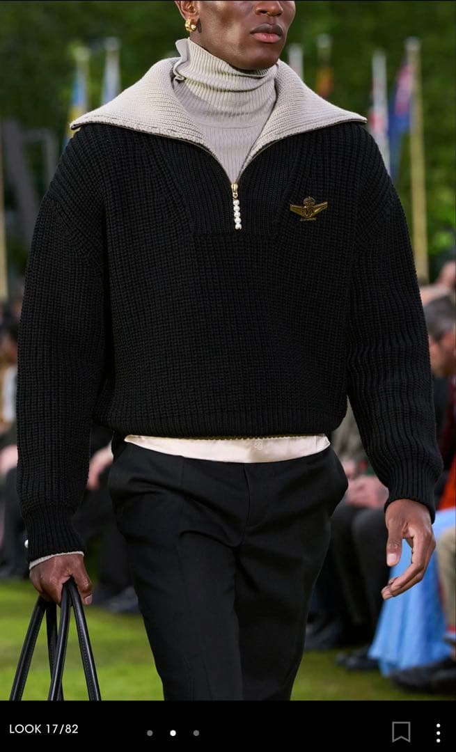 LV 25ss look17 チャンキーニットハーフジップ　M