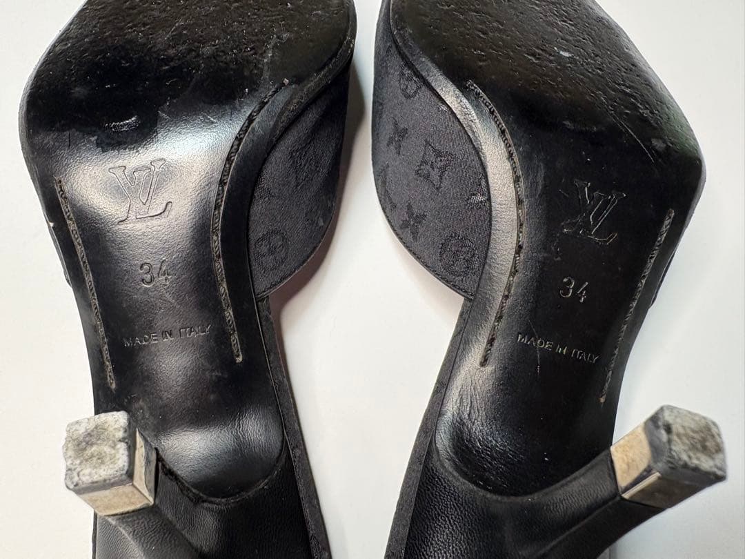 ルイヴィトン サンダル ミュールタイプ 34（約21.5cm）黒 ピンク