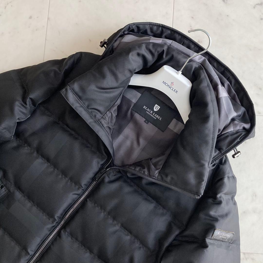 未使用級 ブラックレーベル クレストブリッジ シャドーチェック ダウンジャケット