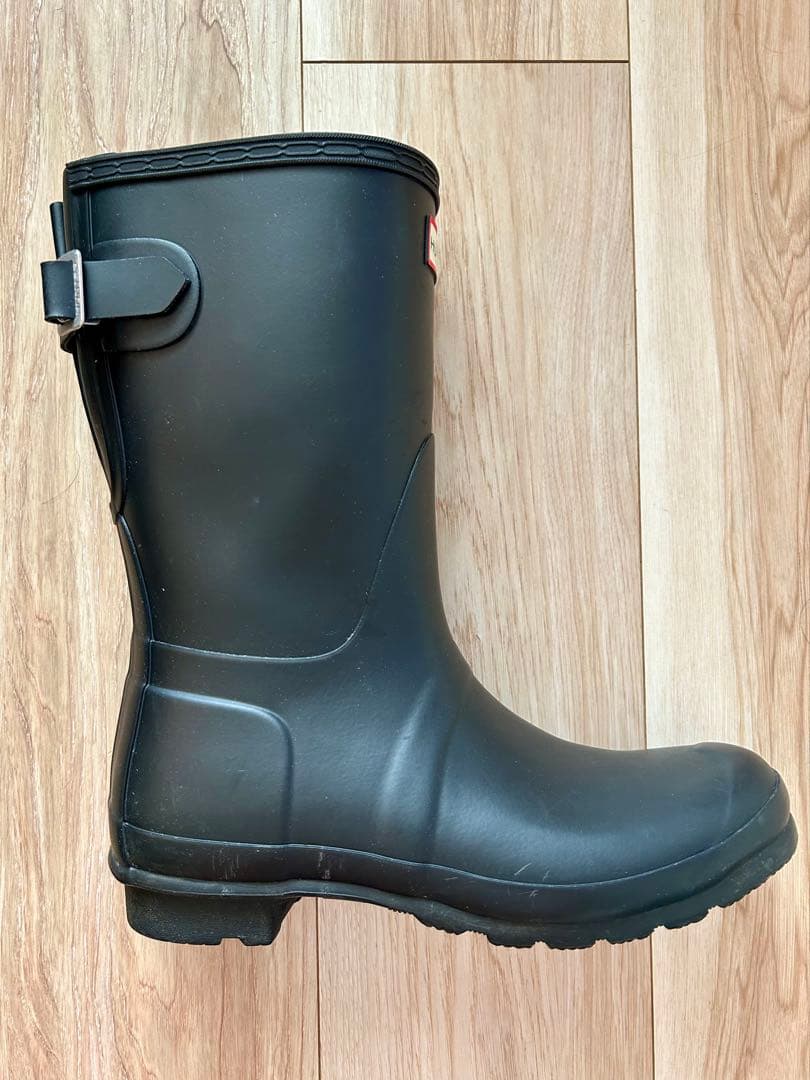 HUNTER ブラック ショートレインブーツ UK6 25cm