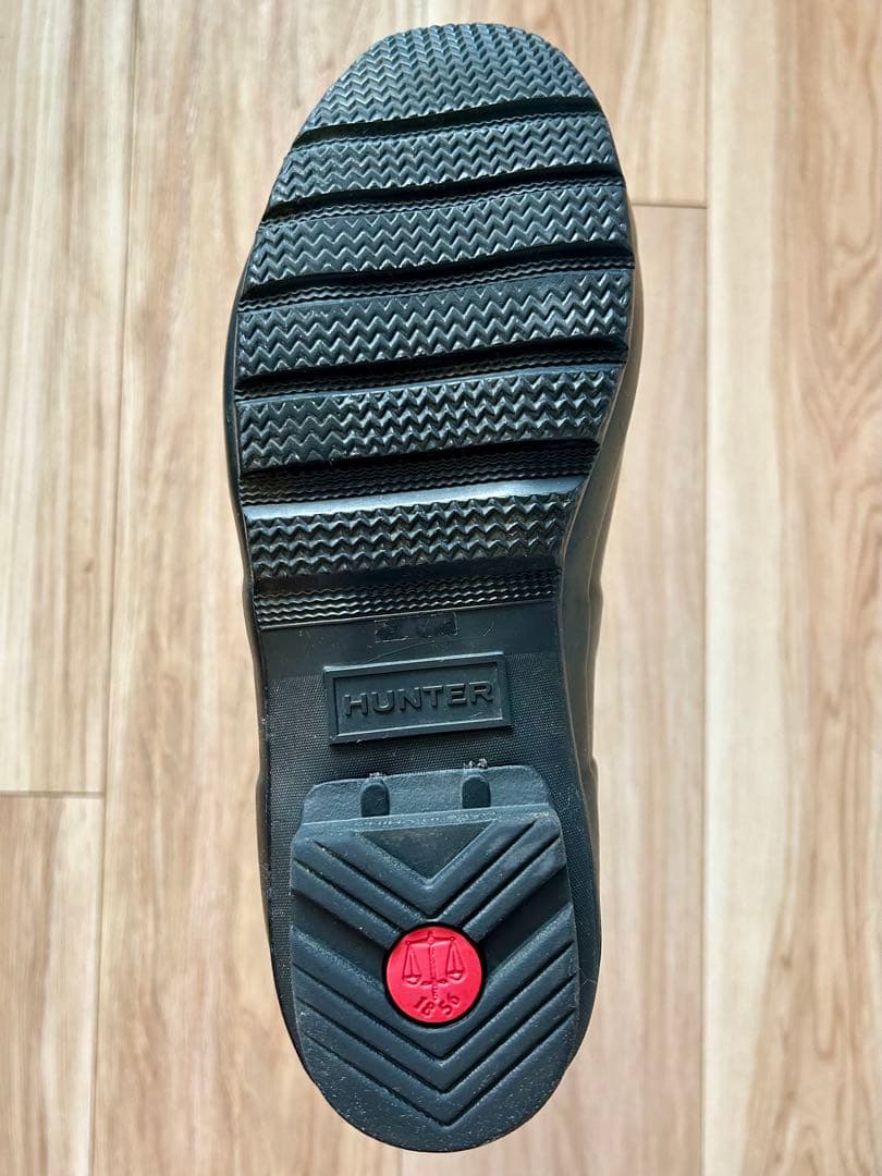 HUNTER ブラック ショートレインブーツ UK6 25cm