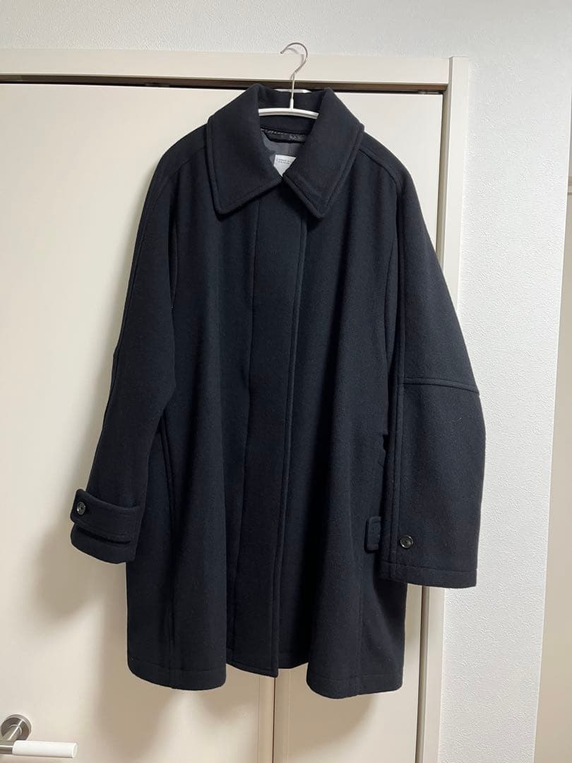 北欧暮らしの道具店バックベルトのウールコートfoufouコラボブラックMサイズ