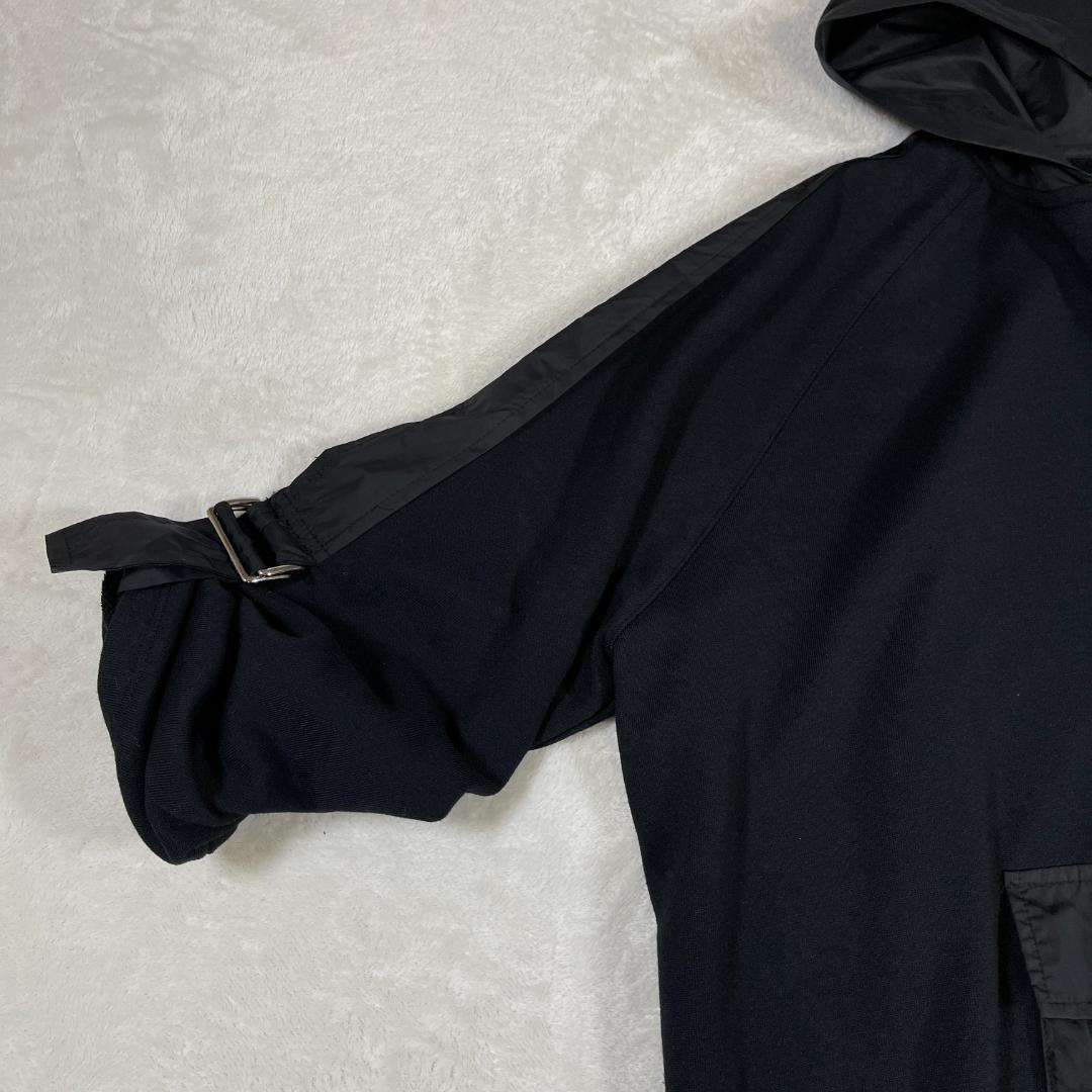 ダブスタ　ESSENTIAL　ハーフジップワンピース　ロングパーカー　ブラック