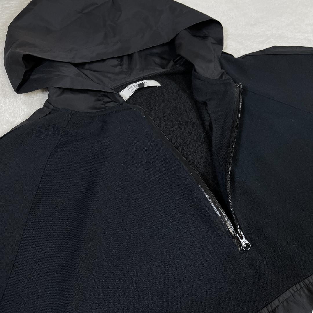 ダブスタ　ESSENTIAL　ハーフジップワンピース　ロングパーカー　ブラック