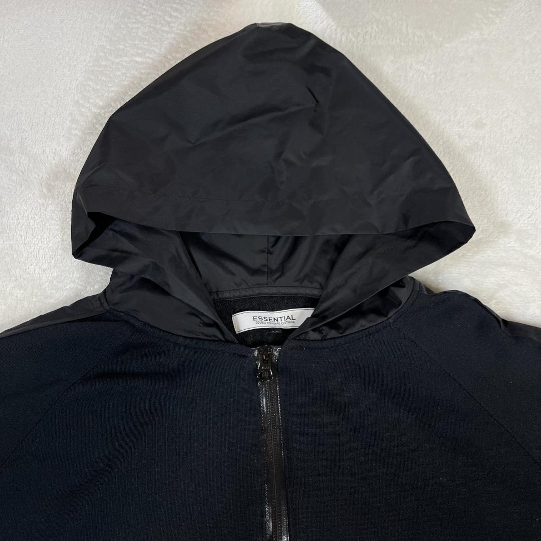 ダブスタ　ESSENTIAL　ハーフジップワンピース　ロングパーカー　ブラック