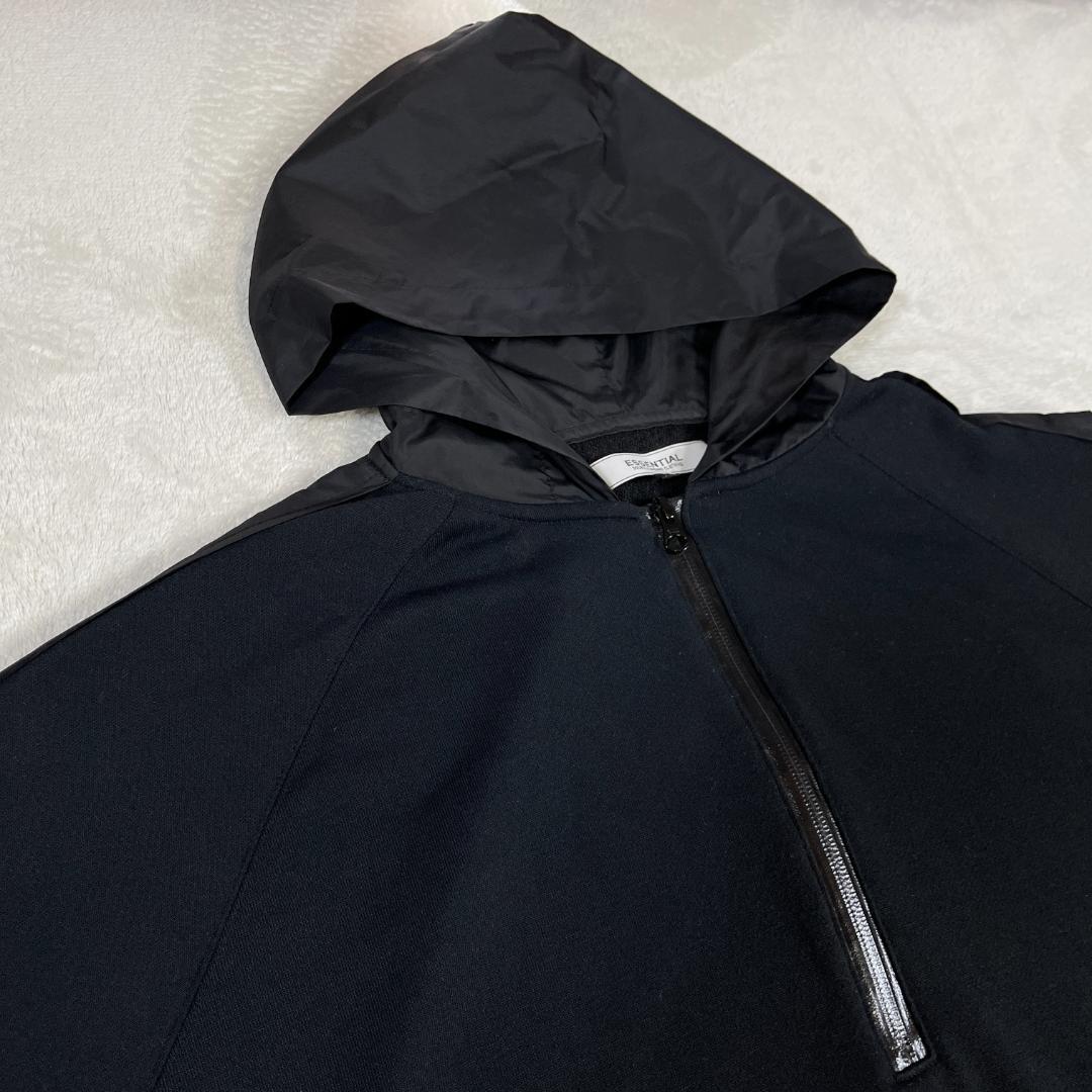 ダブスタ　ESSENTIAL　ハーフジップワンピース　ロングパーカー　ブラック