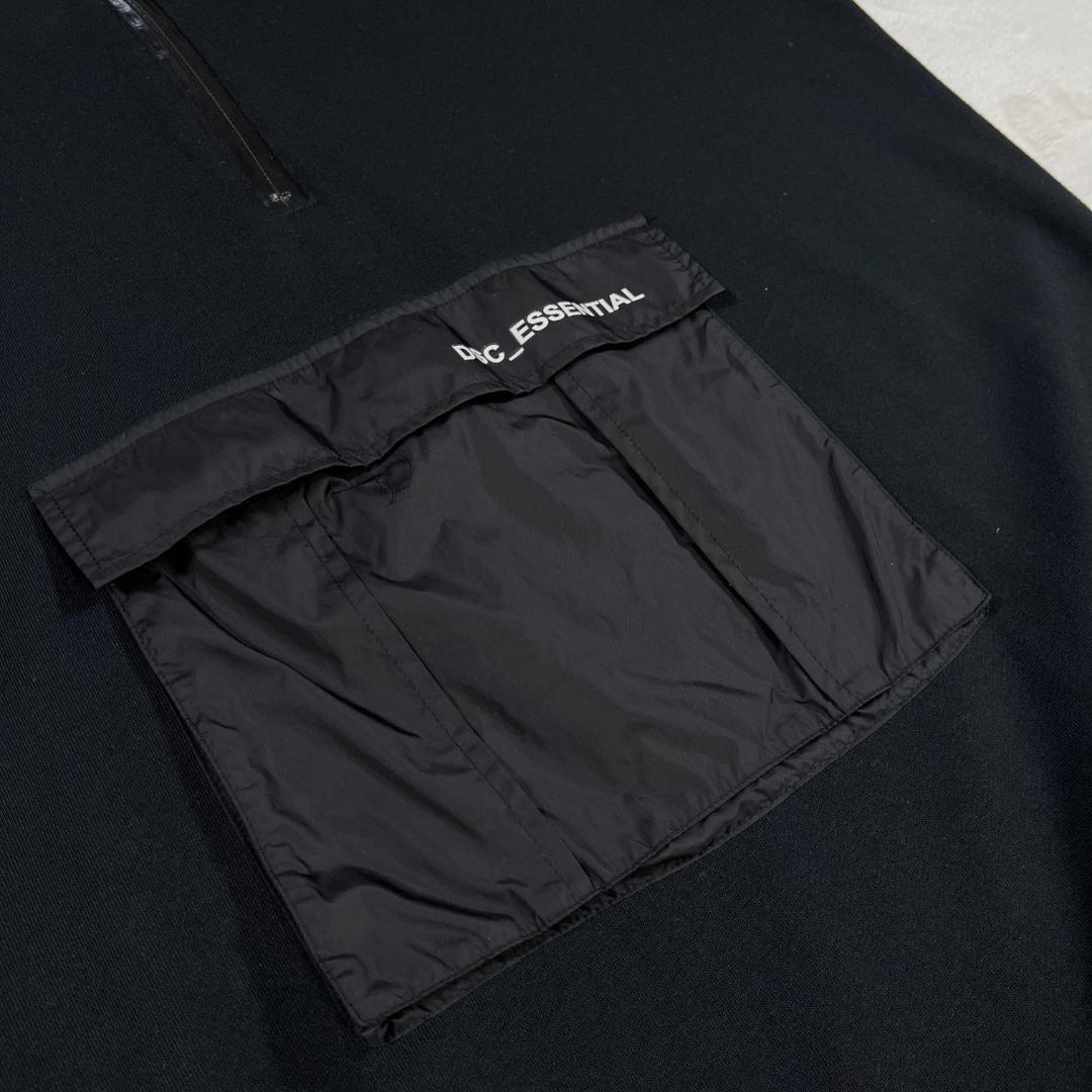 ダブスタ　ESSENTIAL　ハーフジップワンピース　ロングパーカー　ブラック