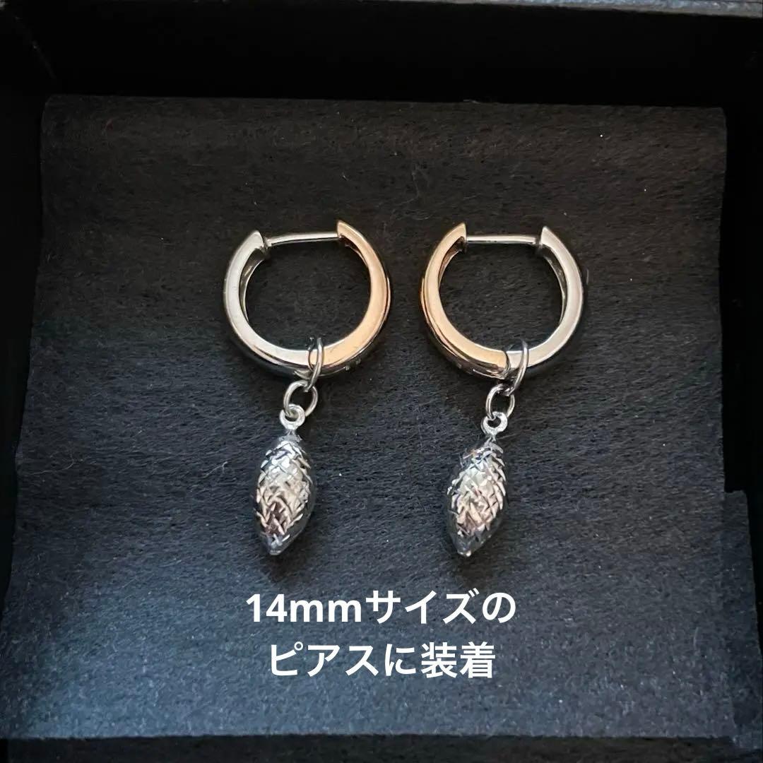 QVC K18WG ピアス・ピアリング　ドロップデザインチャーム