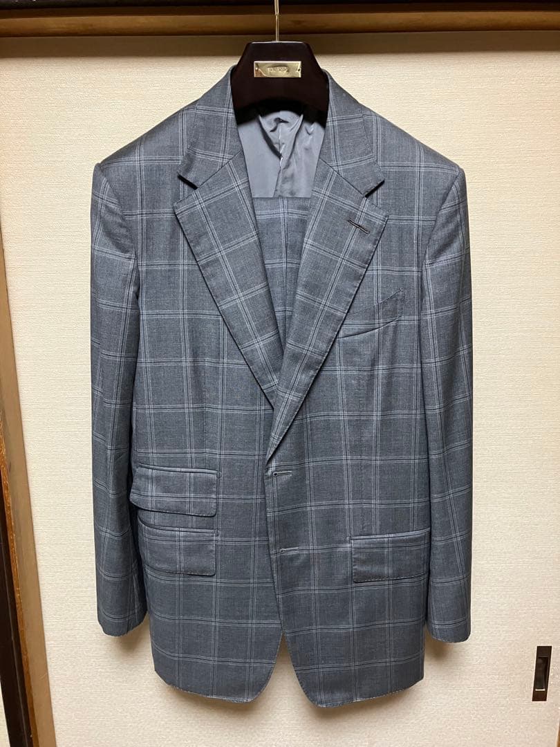 TOM FORD チェック柄グレー　スーツ